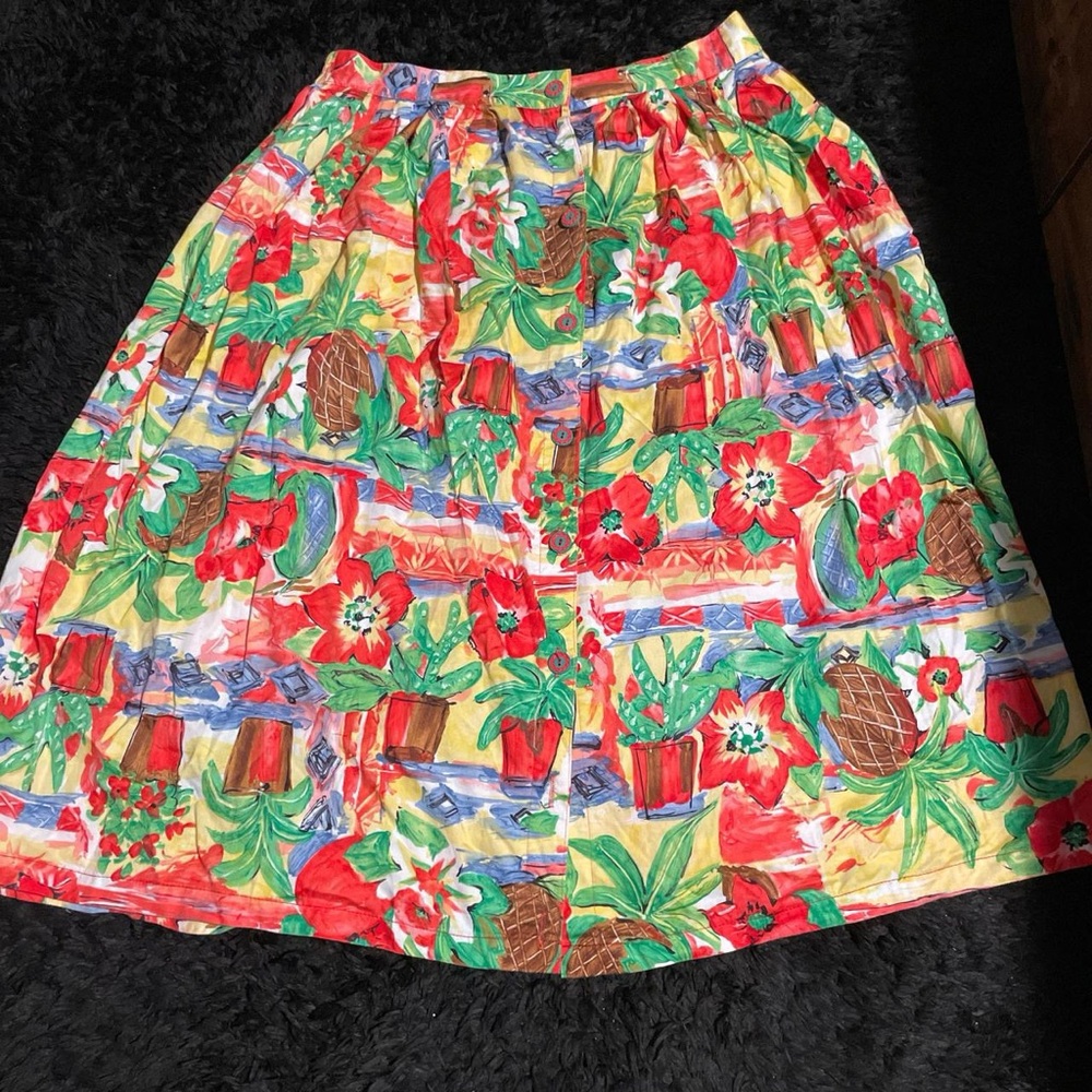 Vintage Floral Print Women's Skirt
